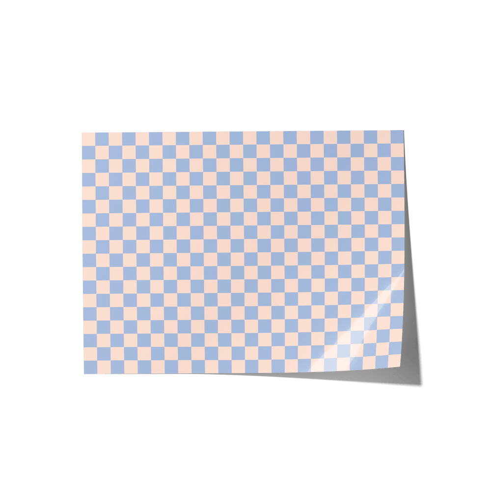 Blue & Peach checkered Backdrop - Propsyland