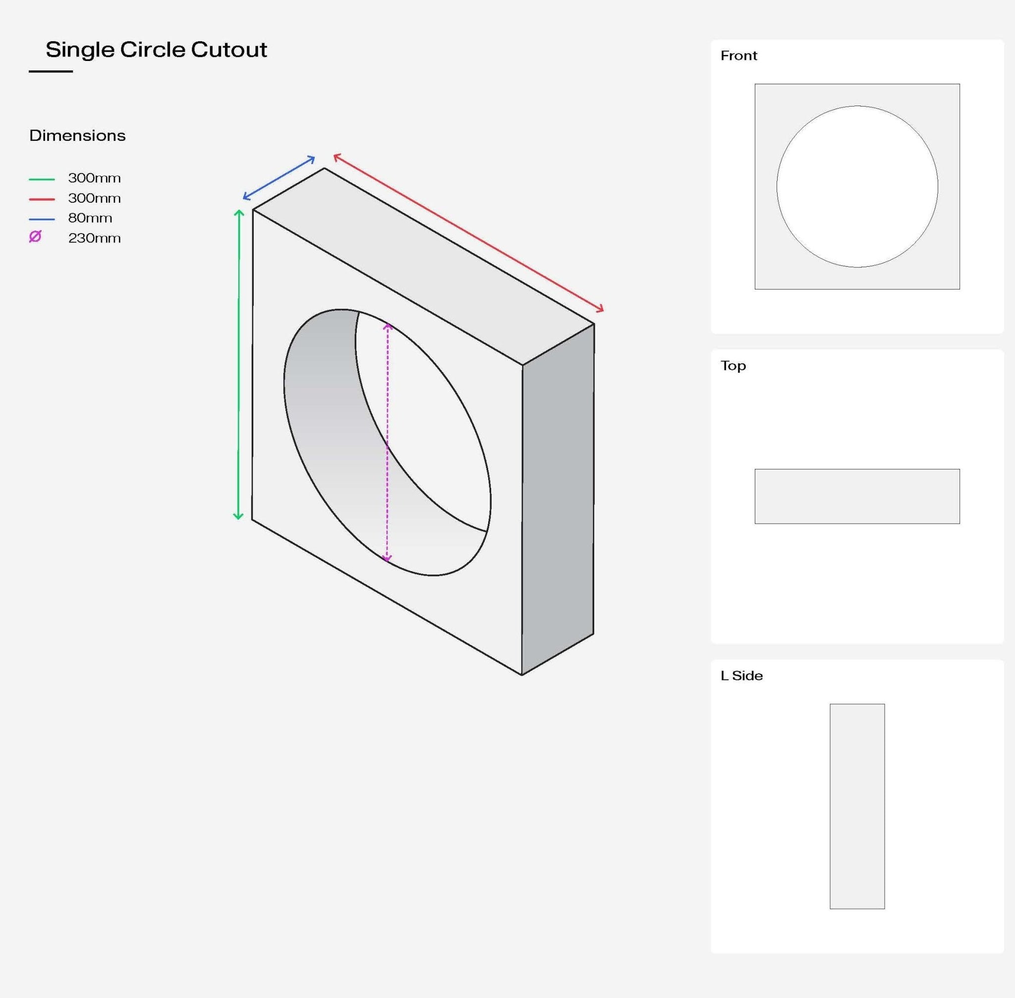 Square Circle Cut Out Block - Propsyland