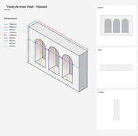 Triple Arch Raised Wall - Propsyland